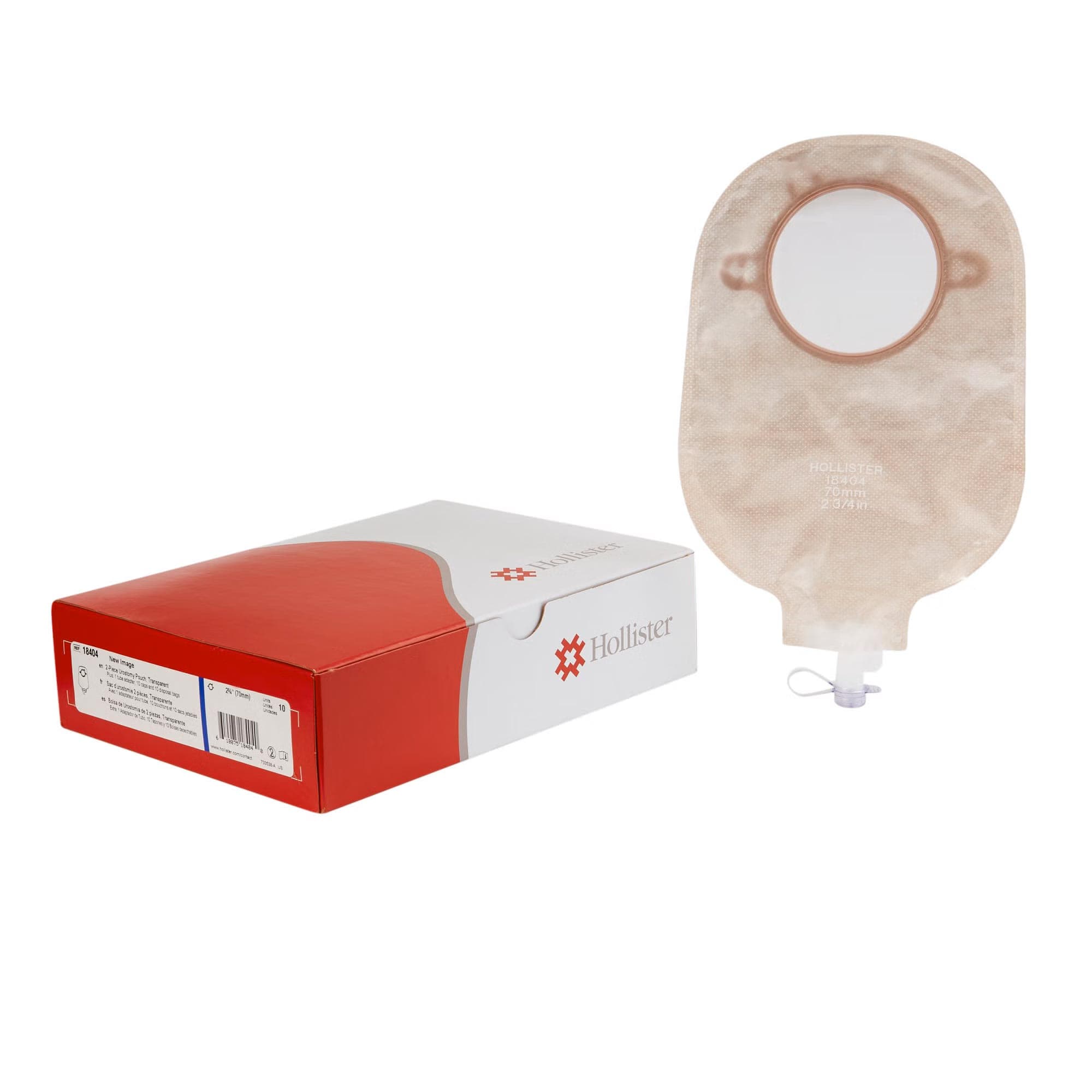 New Image 2-Piece Urostomy Pouch, Transparent, 2-3/4 Inch - Box of 10 - Image 1