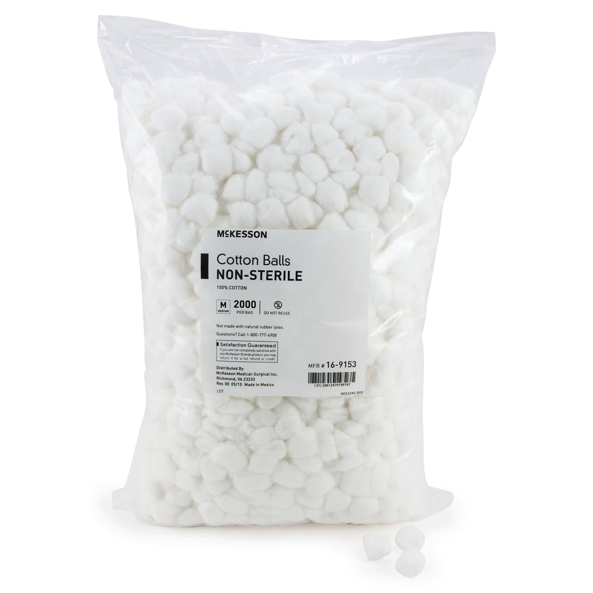 McKesson Cotton Balls, Medium - Bag of 2000 - Image 1