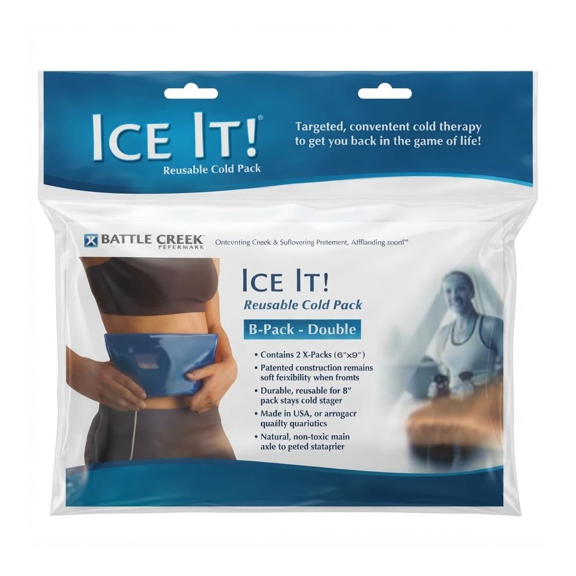 Battle Creek Ice It! ColdComfort B-Pack Double Cold Therapy Refill, 6 x 9 Inch - Image 1