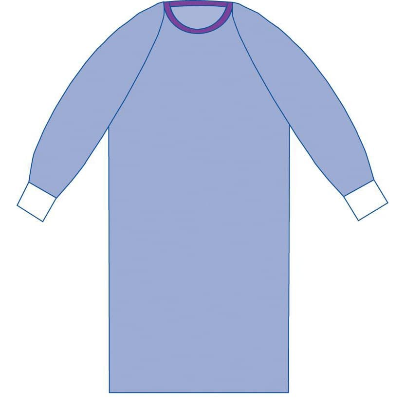 Medline Aurora Nonreinforced Gown with Raglan Sleeves, Nonsterile, Size L - Case of 100 - Image 1