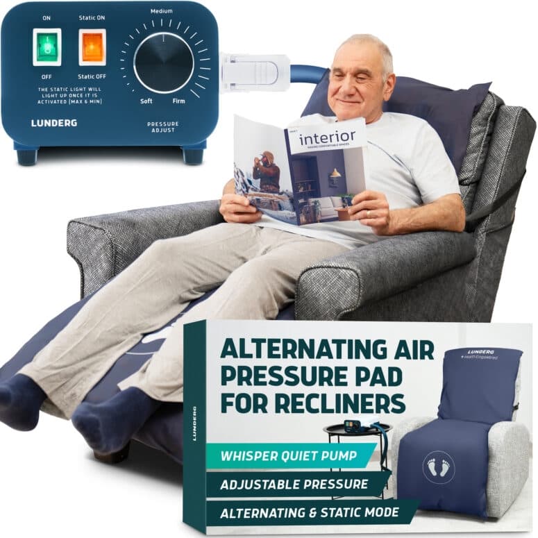Lunderg Alternating Air Pressure Pad Recliner Chair, Blue - Image 1