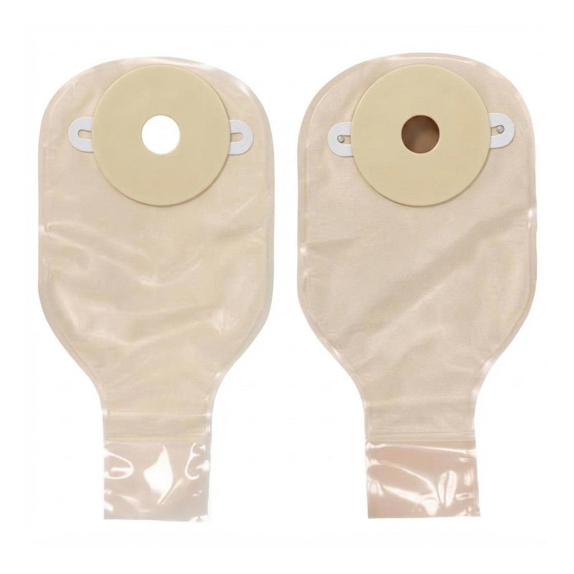 Nu-Hope Round Opaque Drainable Pouch, Half Convex, 1-3/8 Inch - Box of 10 - Image 1