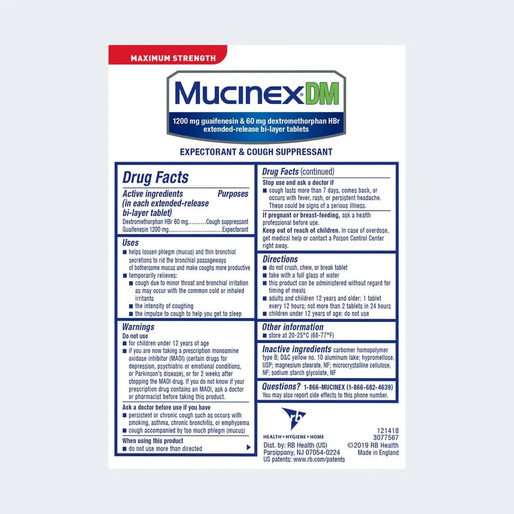 Mucinex Maximum Strength DM Extended-Release Bi-Layer Tablets - Image 4