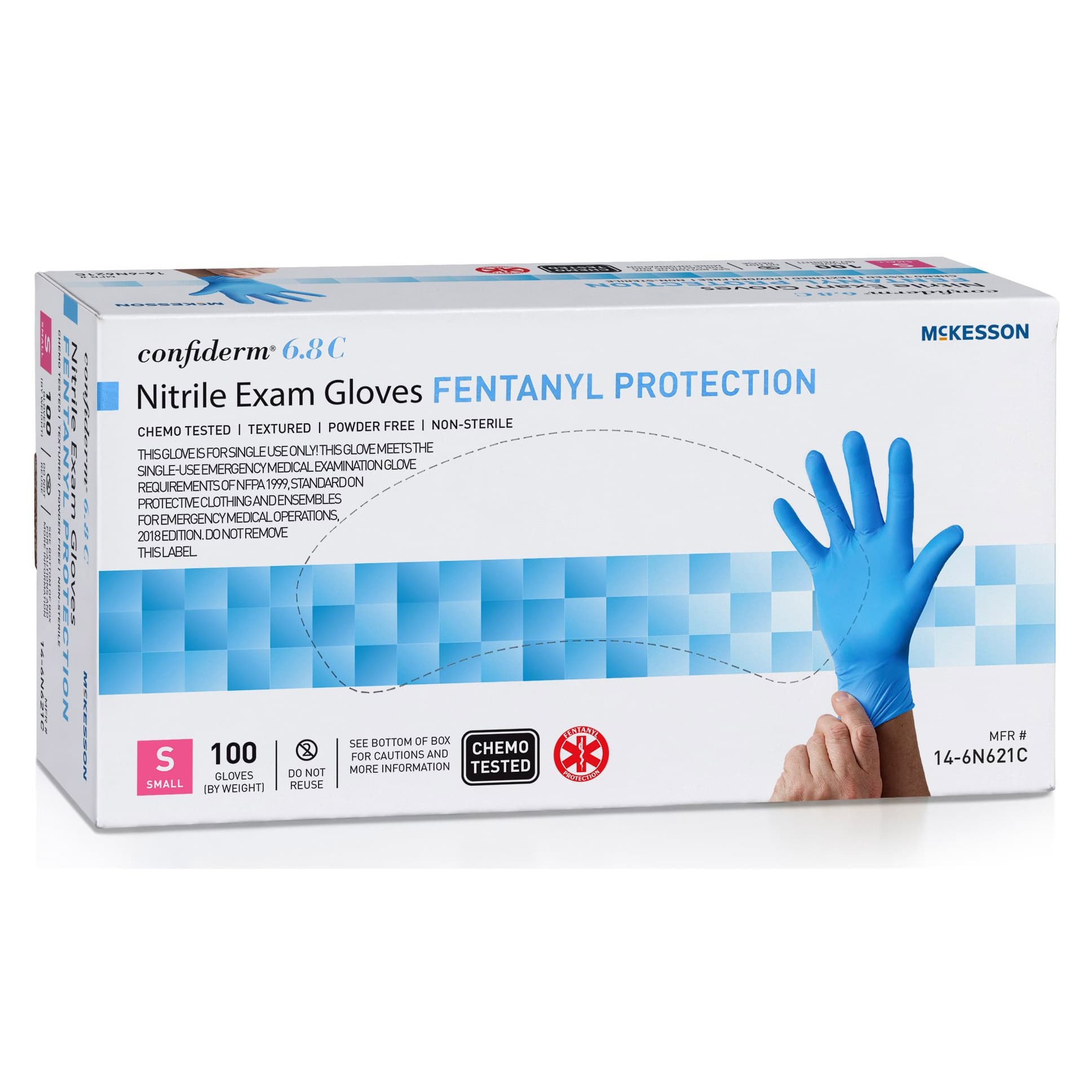 McKesson Confiderm 6.8C Nitrile Exam Gloves, Small - Case of 1000 - Image 1