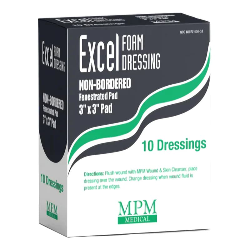 MPM Medical Adhesive Bordered Foam Dressing, 3 x 3 Inch - Box of 10 - Image 1