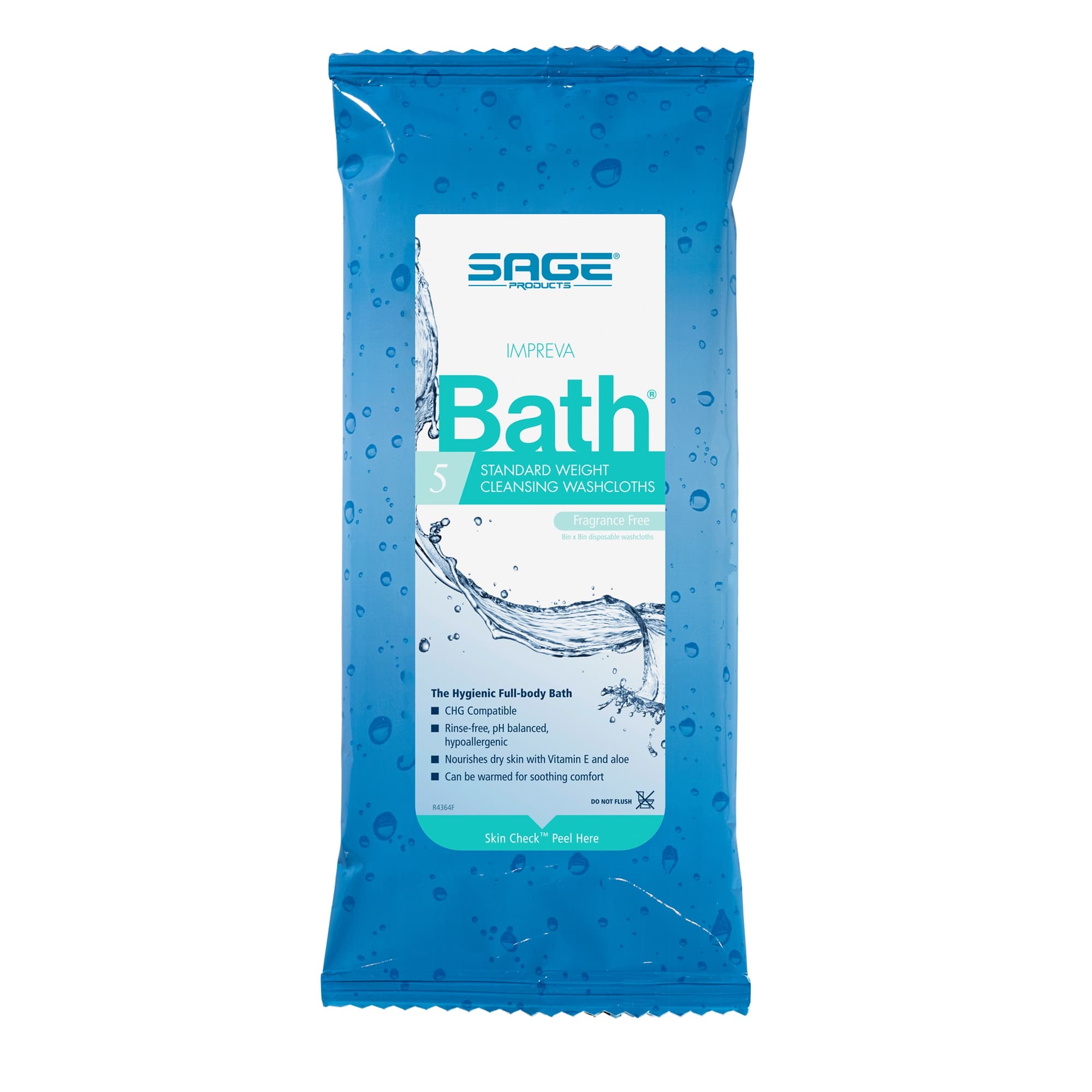 Impreva Bath Rinse-Free Bath Wipe, 8 x 8 Inch - Image 2