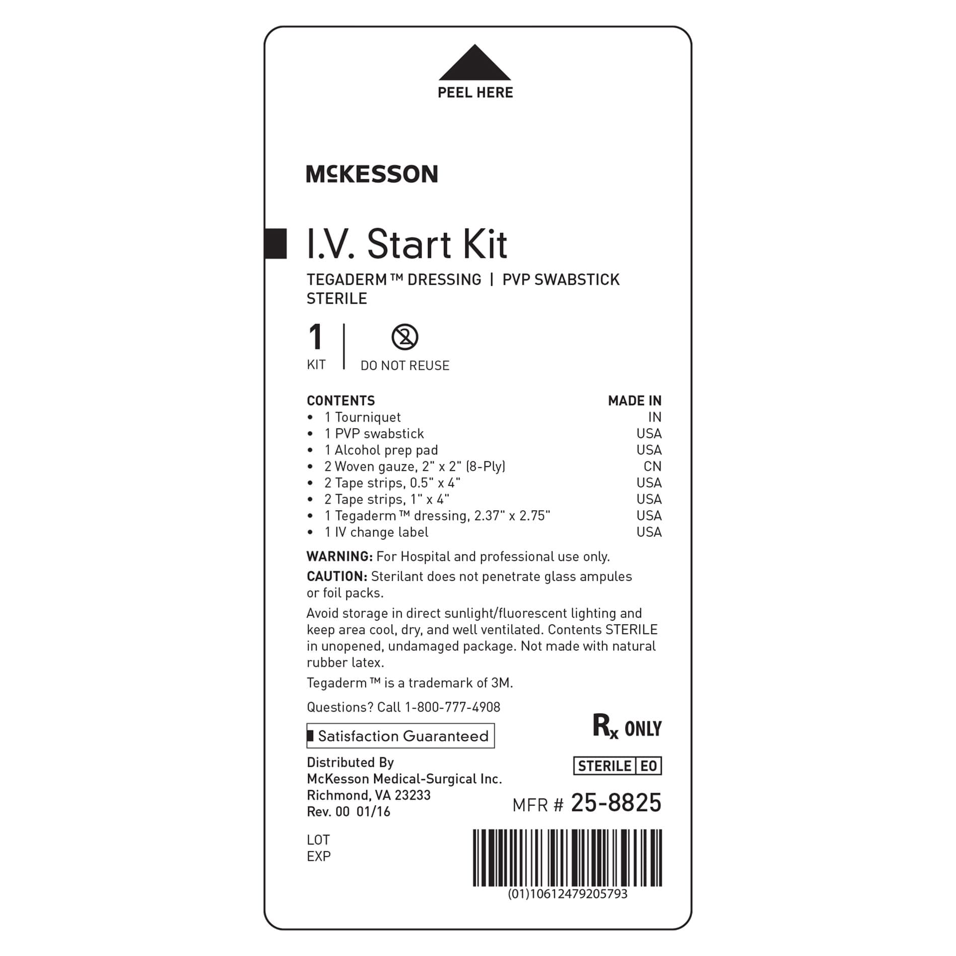 IV Start Kit with Tegaderm Dressing, PVP Swabstick - Image 3