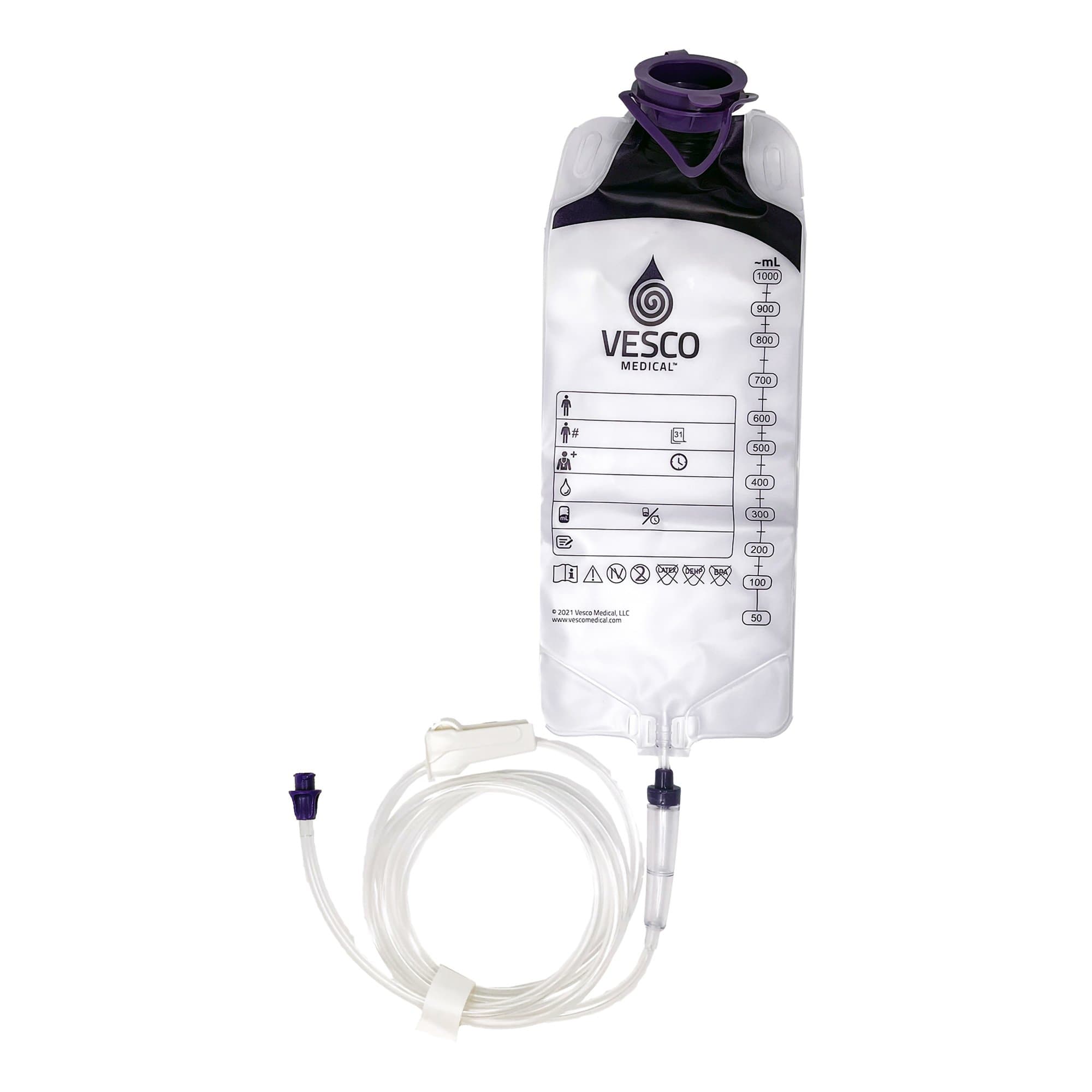 Vesco Top Fill Gravity Feeding Bag Set with ENFit Connector