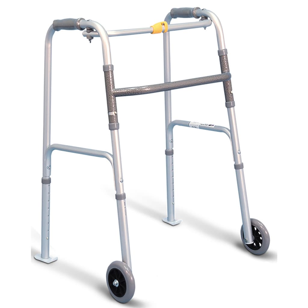 Drive Airgo One Touch Button Folding Walker with 5" Wheels and Glide Skis - Each - Image 1