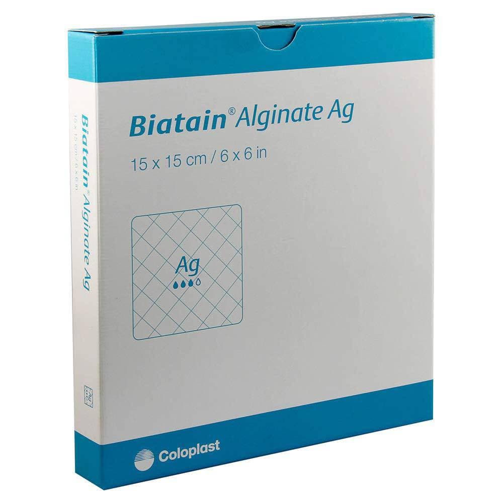 Biatain Soft Ag Alginate Non-Adhesive Dressing, 6" x 6" - Box of 10 - Image 1