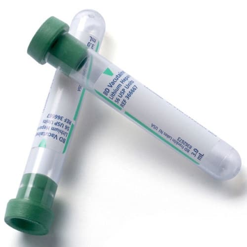 BD Vacutainer Lithium Heparin Tubes, 13 x 75 mm, 3 mL - Box of 100 - Image 1