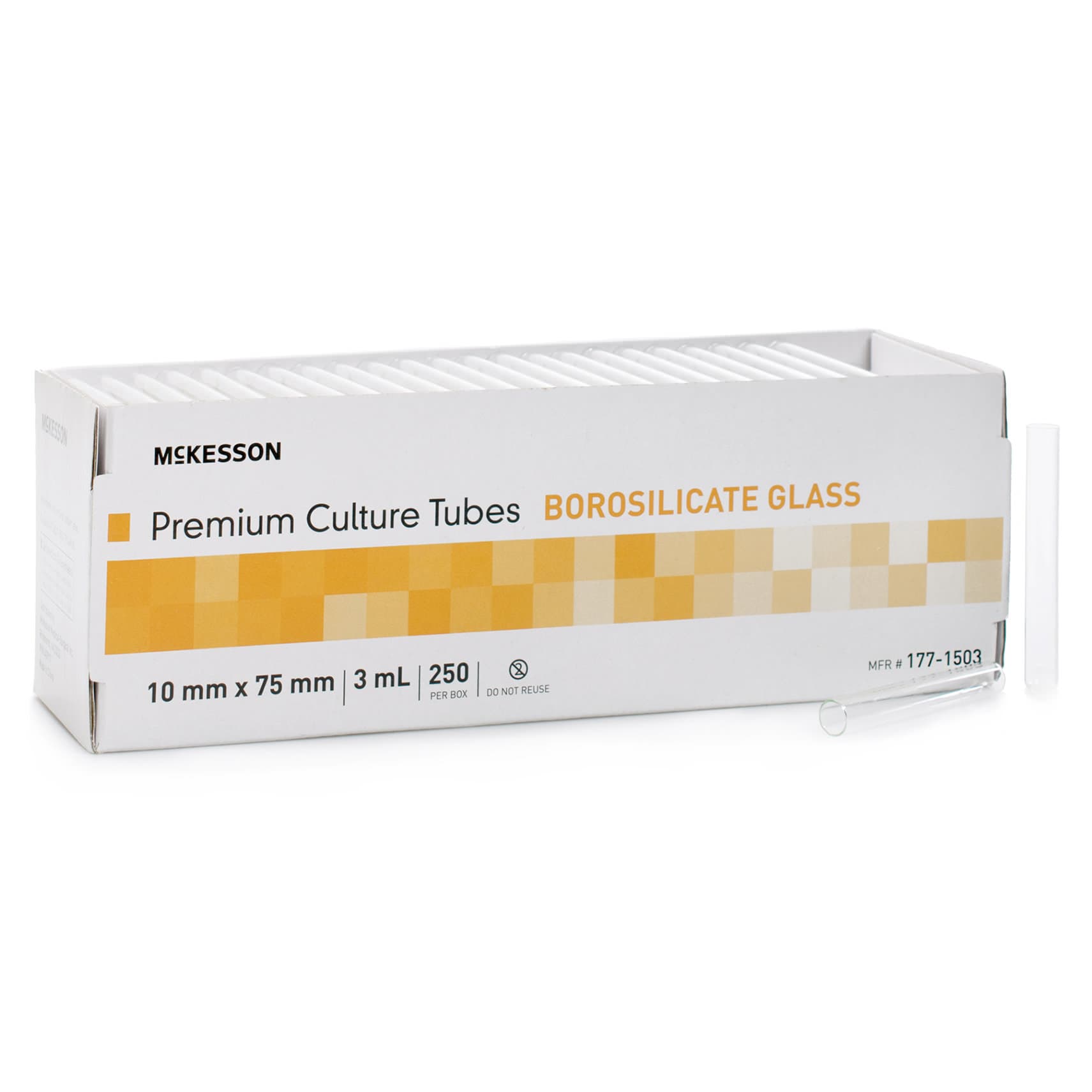 McKesson Test Tube Plain NonSterile Clear Tube, 10 x 75 mm, 3 mL - Case of 1000 - Image 1