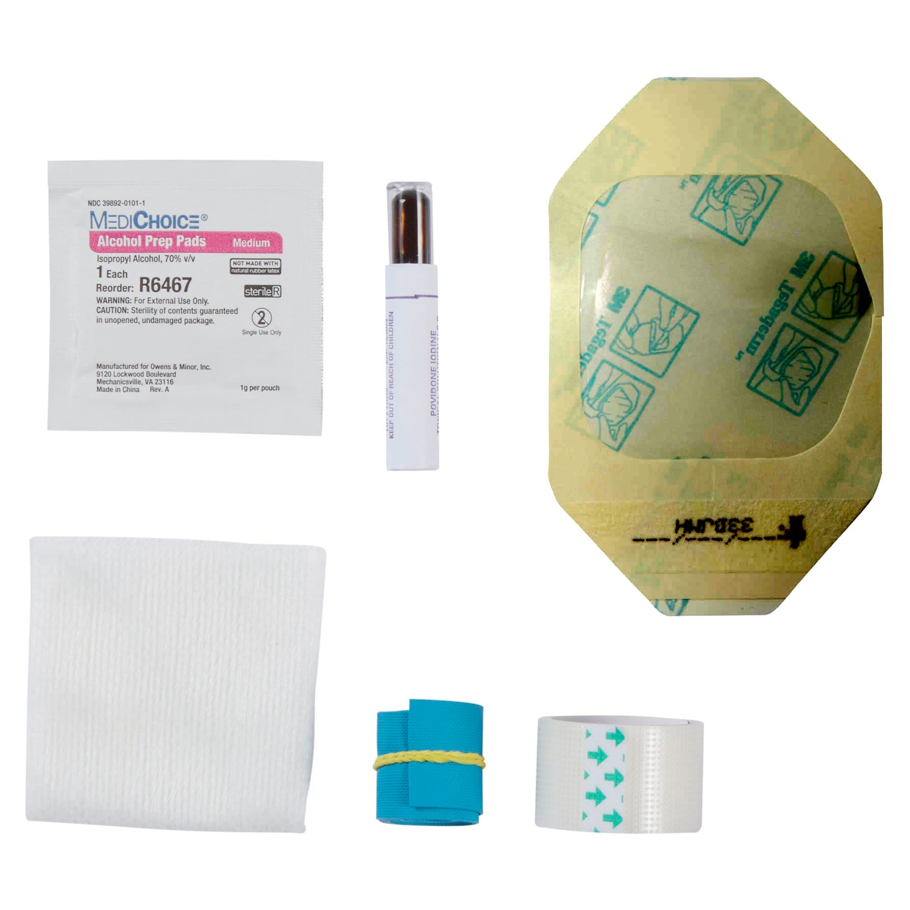 McKesson I.V. Start Kit with Tegaderm Dressing and PVP Ampule - Each - Image 1