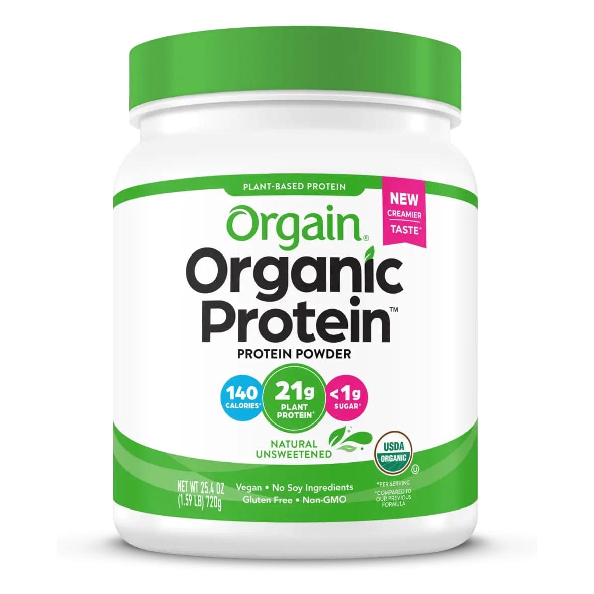 Orgain Organic Plant Based Protein Powder, Natural Unsweetened, 25.3 oz - Each - Image 1