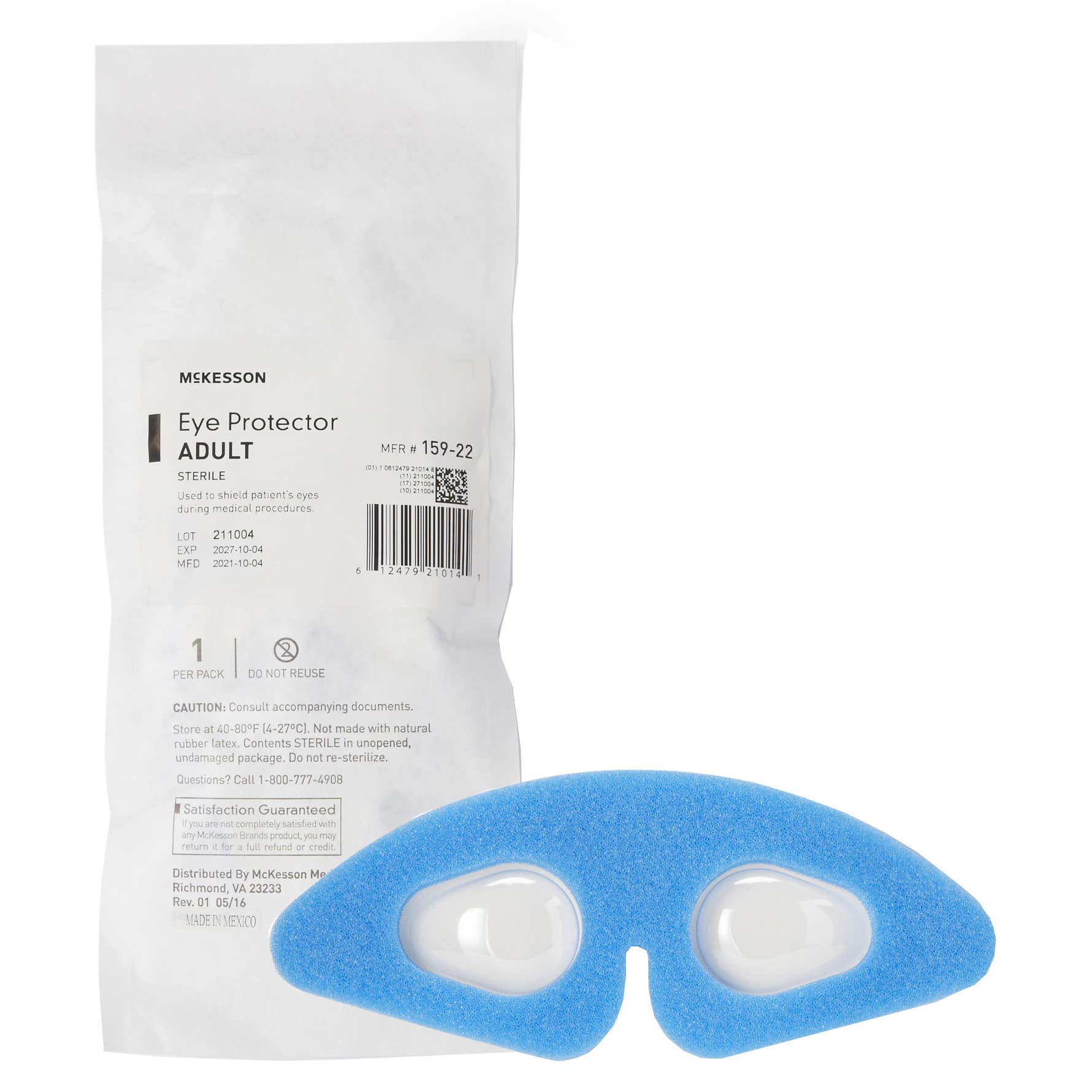 McKesson Eye Protector Blue Disposable, 8-1/8 x 2-9/10 Inch, Adult - Case of 150 - Image 1
