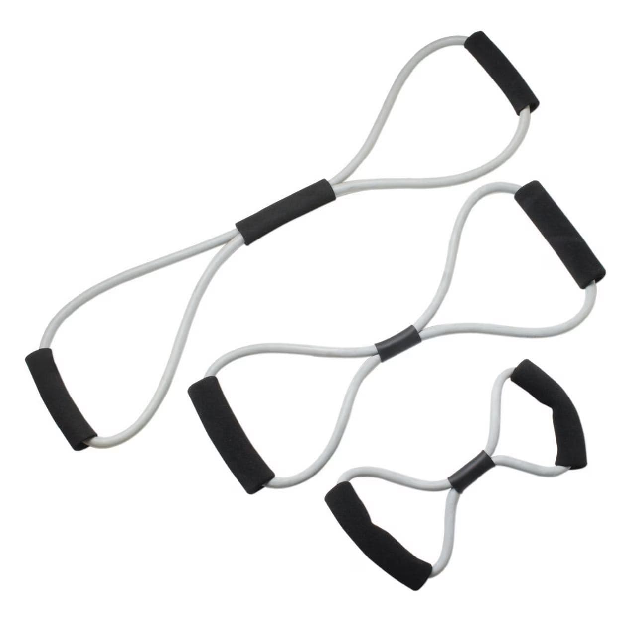 CanDo Tubing BowTie Exerciser Full Body Set, Silver - Set of 3 - Image 1