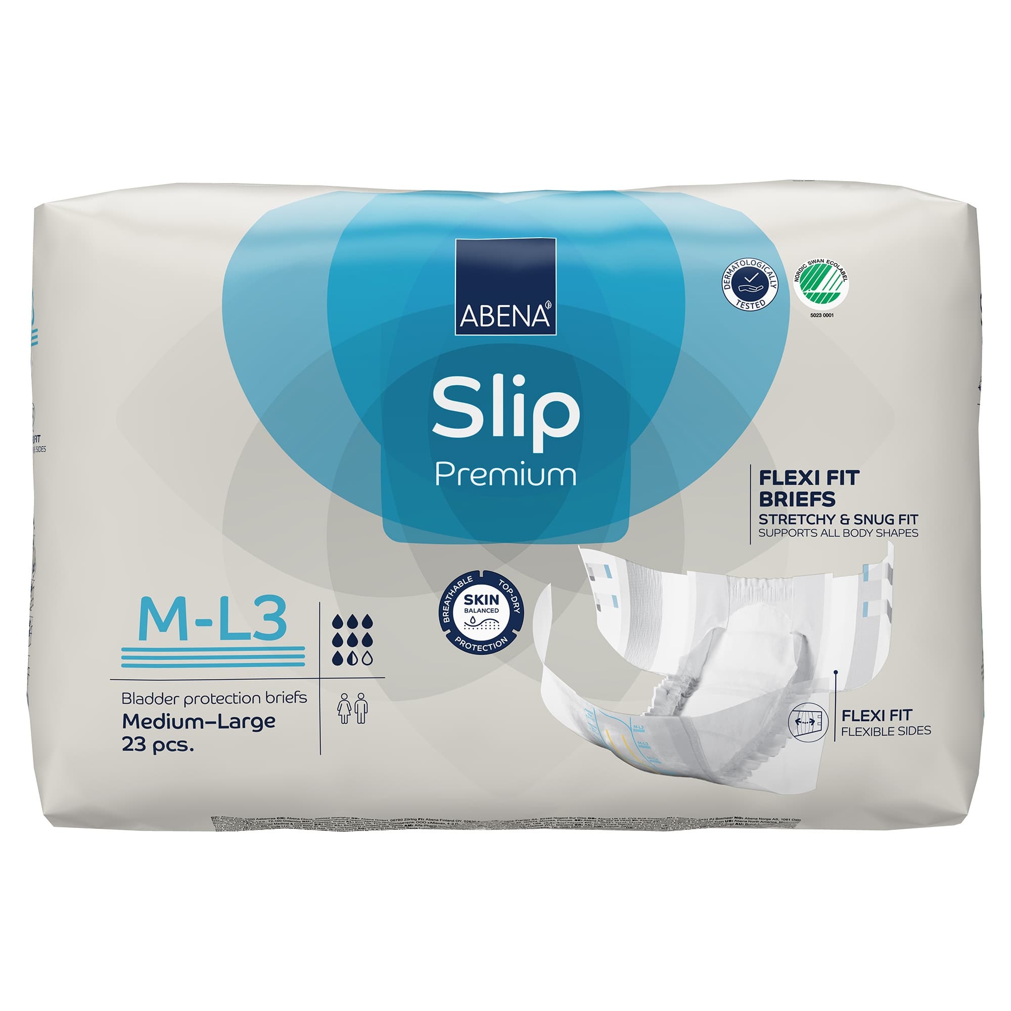 Abena Slip Premium Flexi Fit Briefs, Level 3, Medium-Large - Case of 92 - Image 1