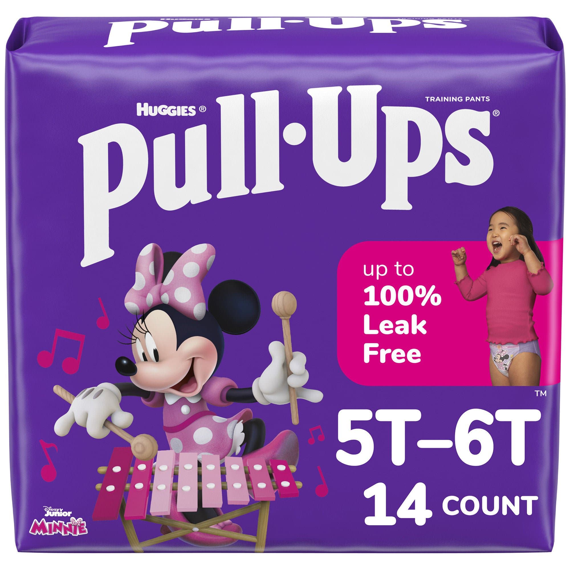Huggies Pull-Ups Girls Training Pants, Size 5T-6T, Heavy Absorbency - Case of 56 - Image 1