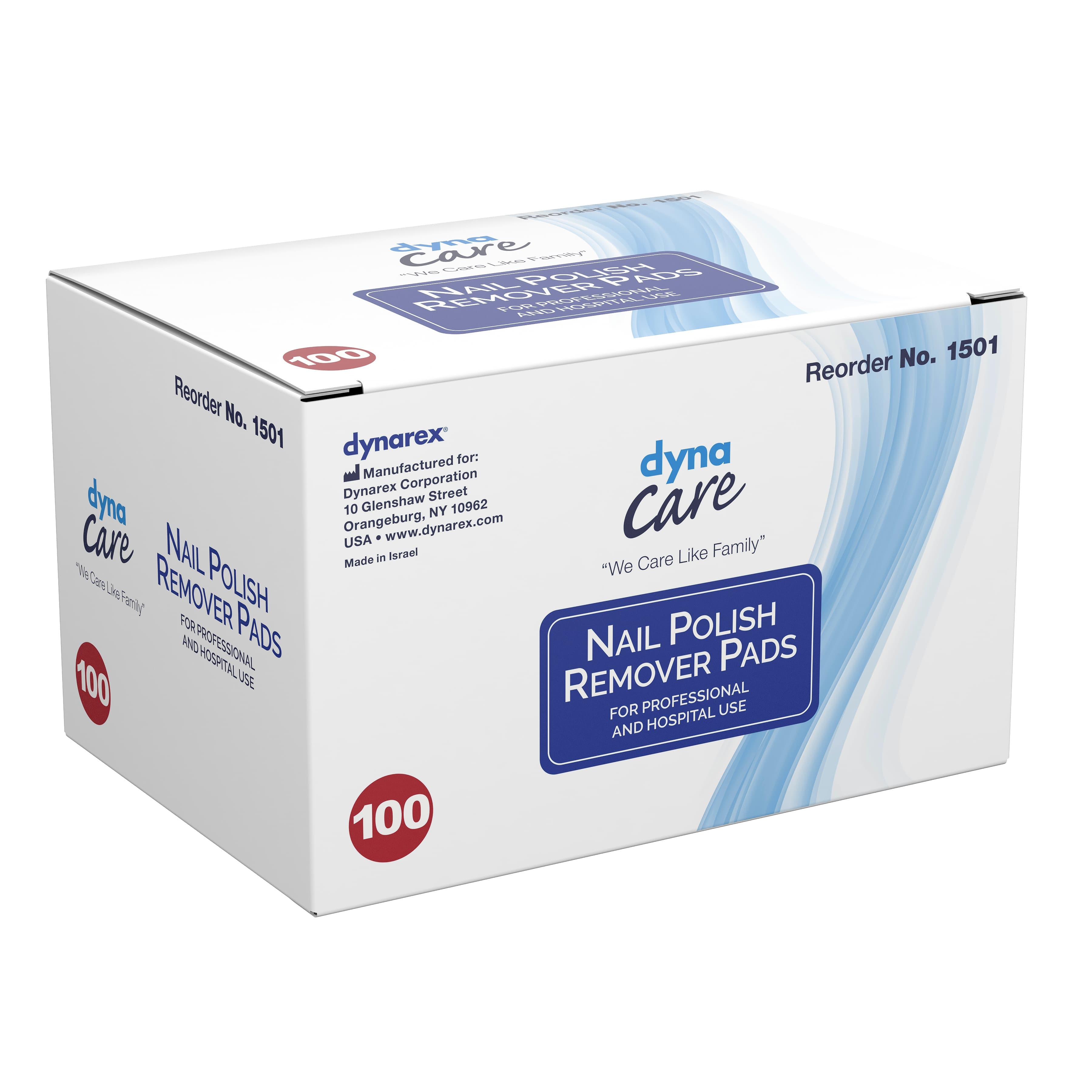 DynaCare Nail Polish Remover Pads - Box of 100 - Image 1