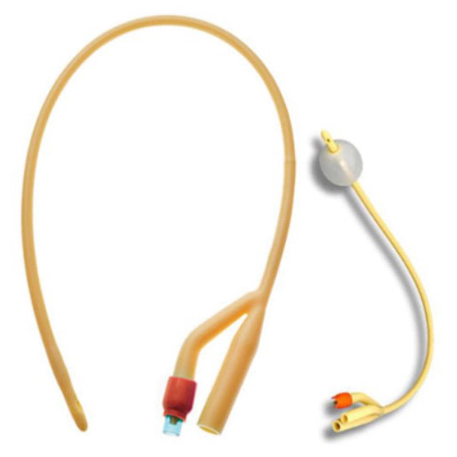 Amsure 2-Way Siliconized Latex Foley Catheters, 30cc, 16 Fr, 16" - Box of 10 - Image 1