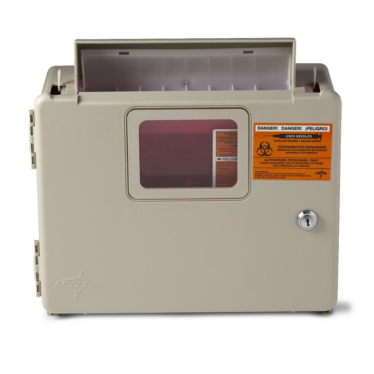 Medline Locking ABS Plastic Cabinet for Sharps Container - Each - Image 1