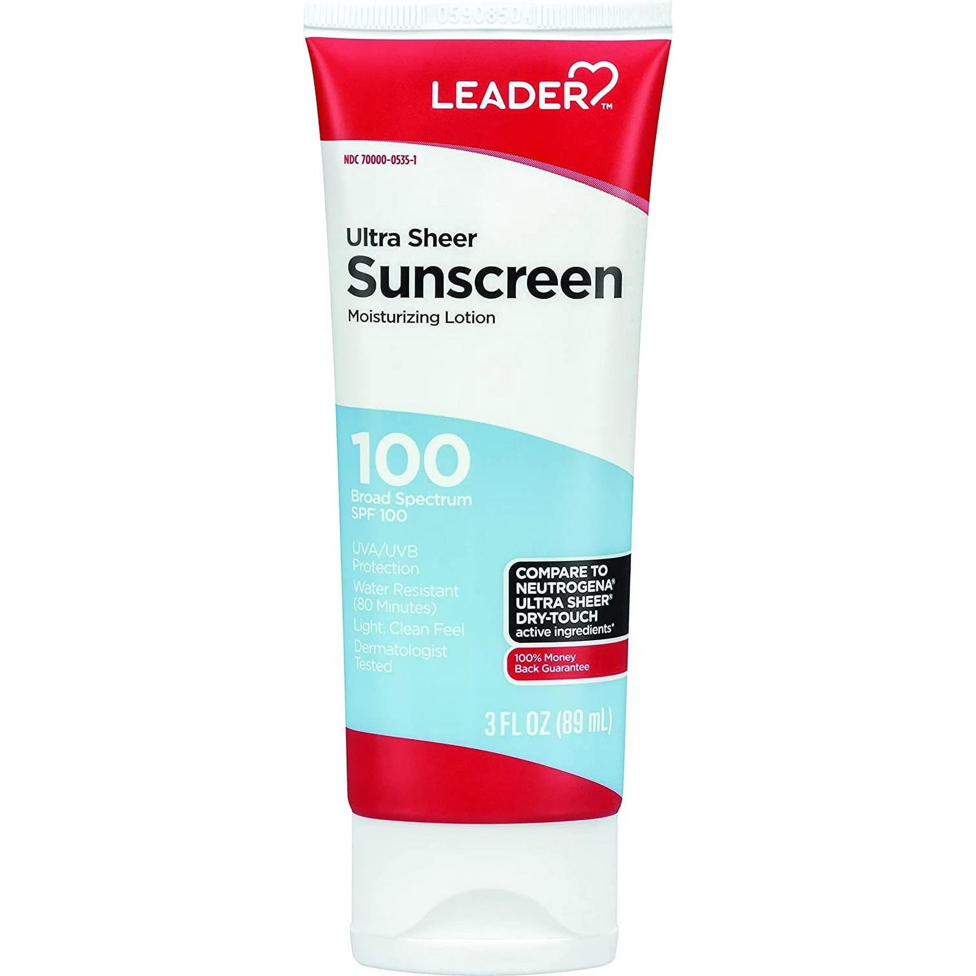 Leader Ultra Sheer Sunscreen Lotion, SPF 100, 3 oz - Each