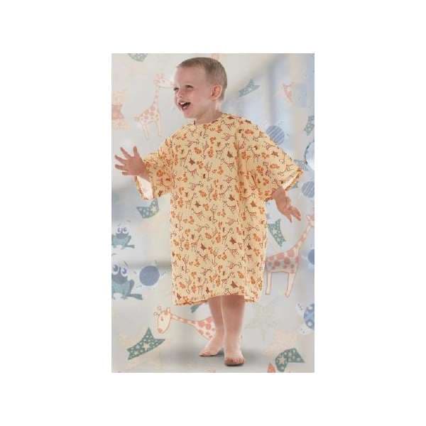All Stars Pediatric Patient Exam Gown Without Cuff, Frog Green - Image 1