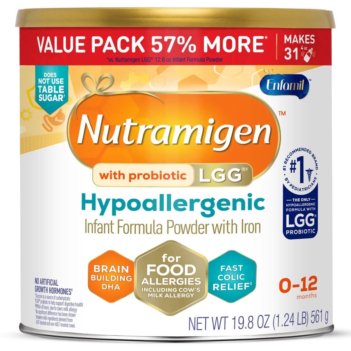 Nutramigen Hypoallergenic Infant Formula with Probiotic LGG, 19.8 oz - Each - Image 1