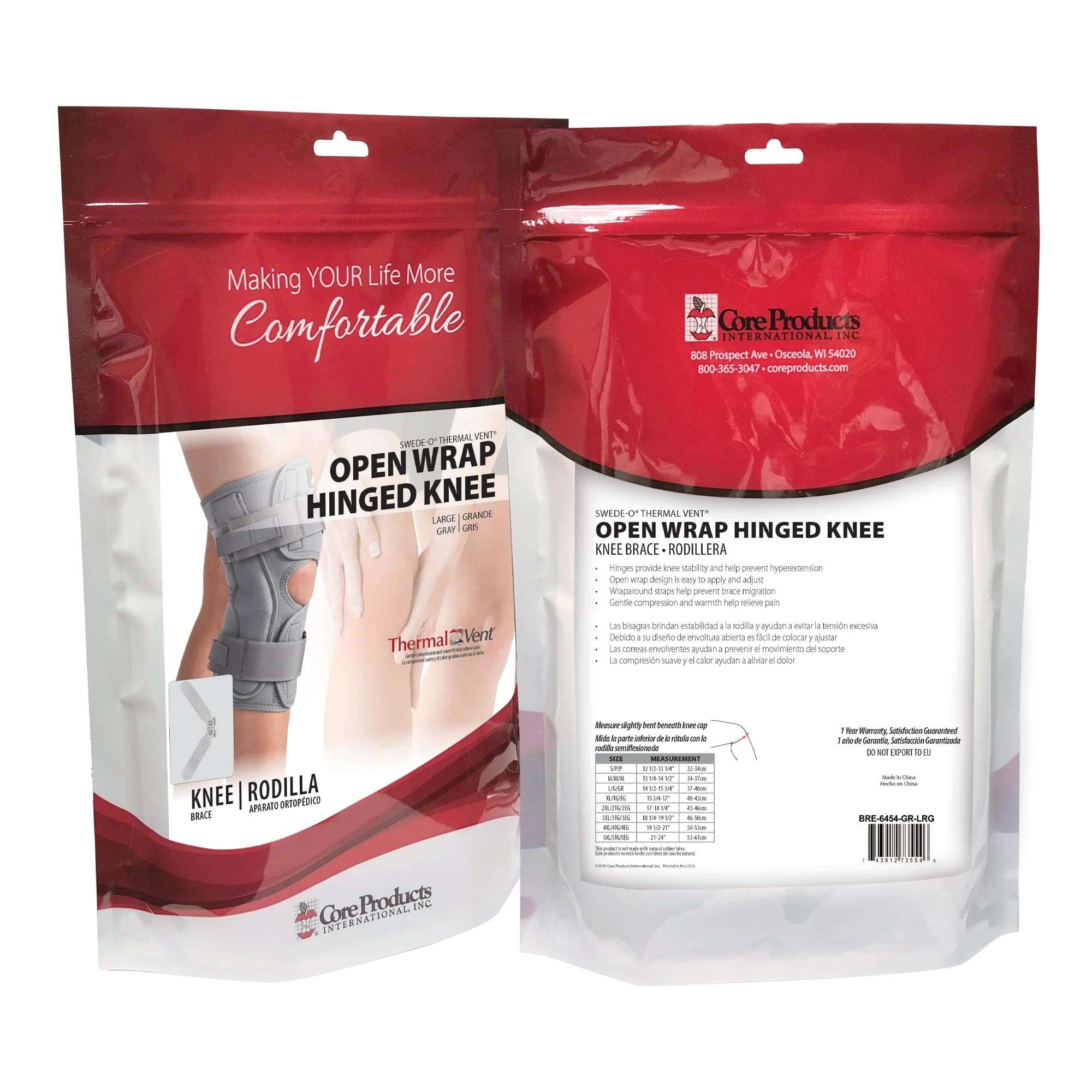 Swede-O Thermal Vent Open Wrap Hinged Knee Brace - Image 5