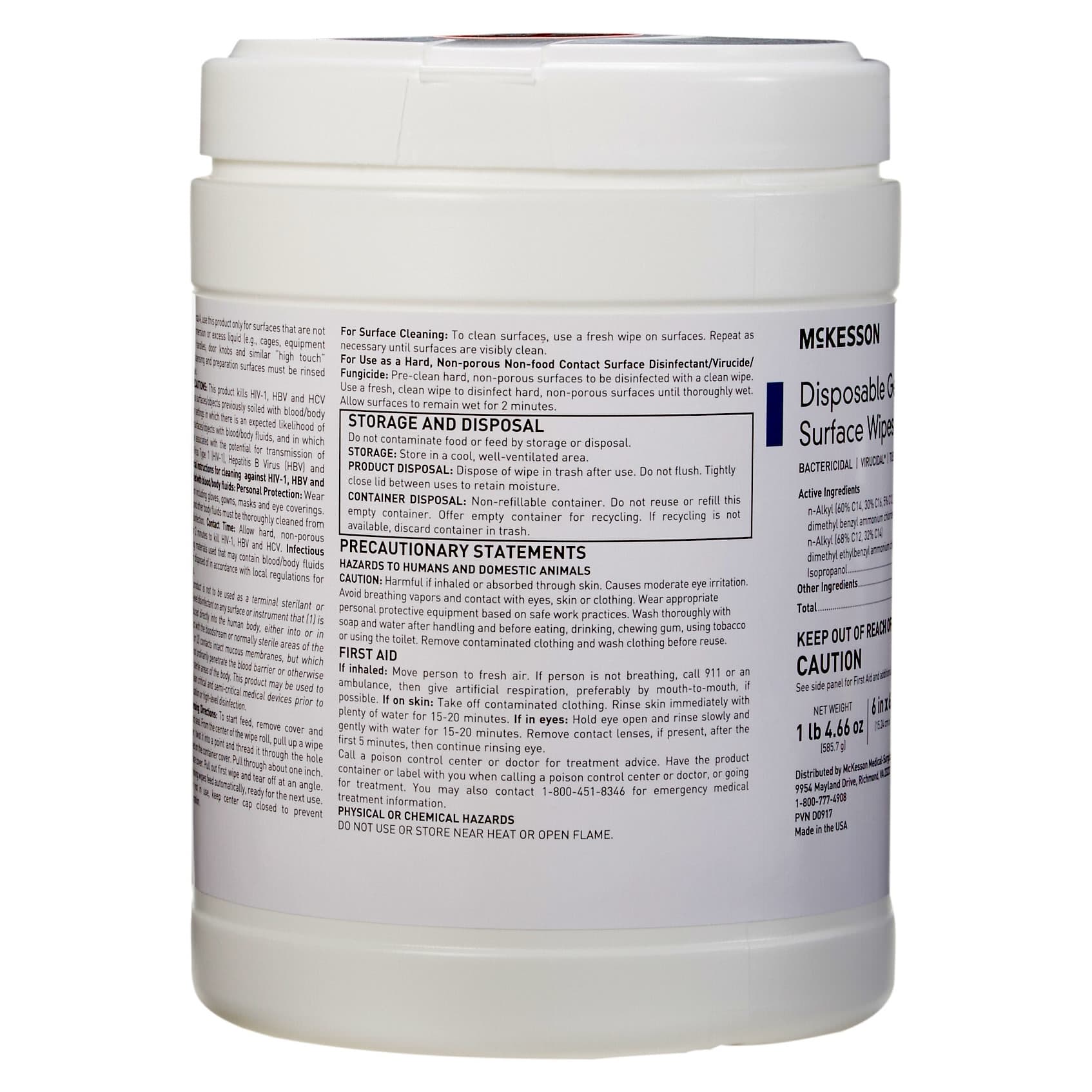McKesson Disposable Germicidal Surface Wipes - Image 2