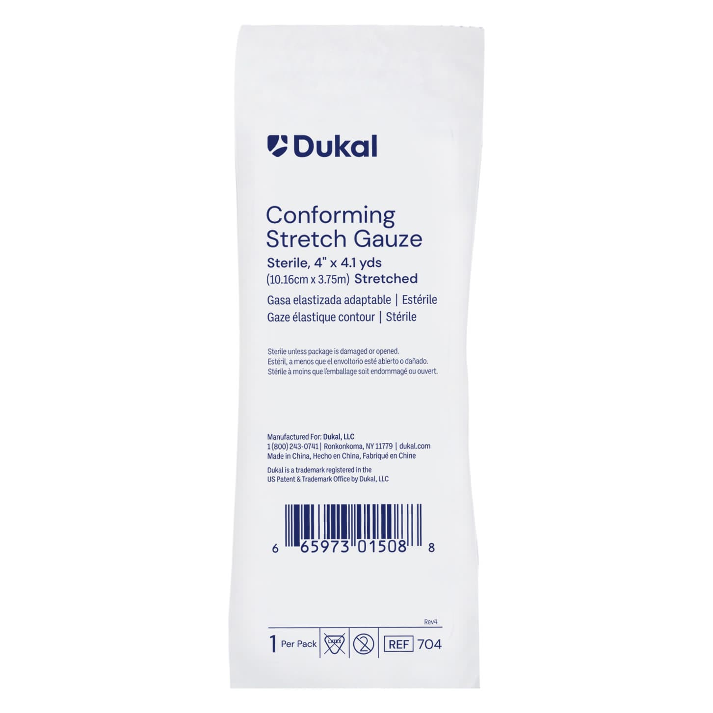 Dukal Conforming Stretch Gauze Bandage, 4 Inch x 4.1 Yard - Case of 96 - Image 1