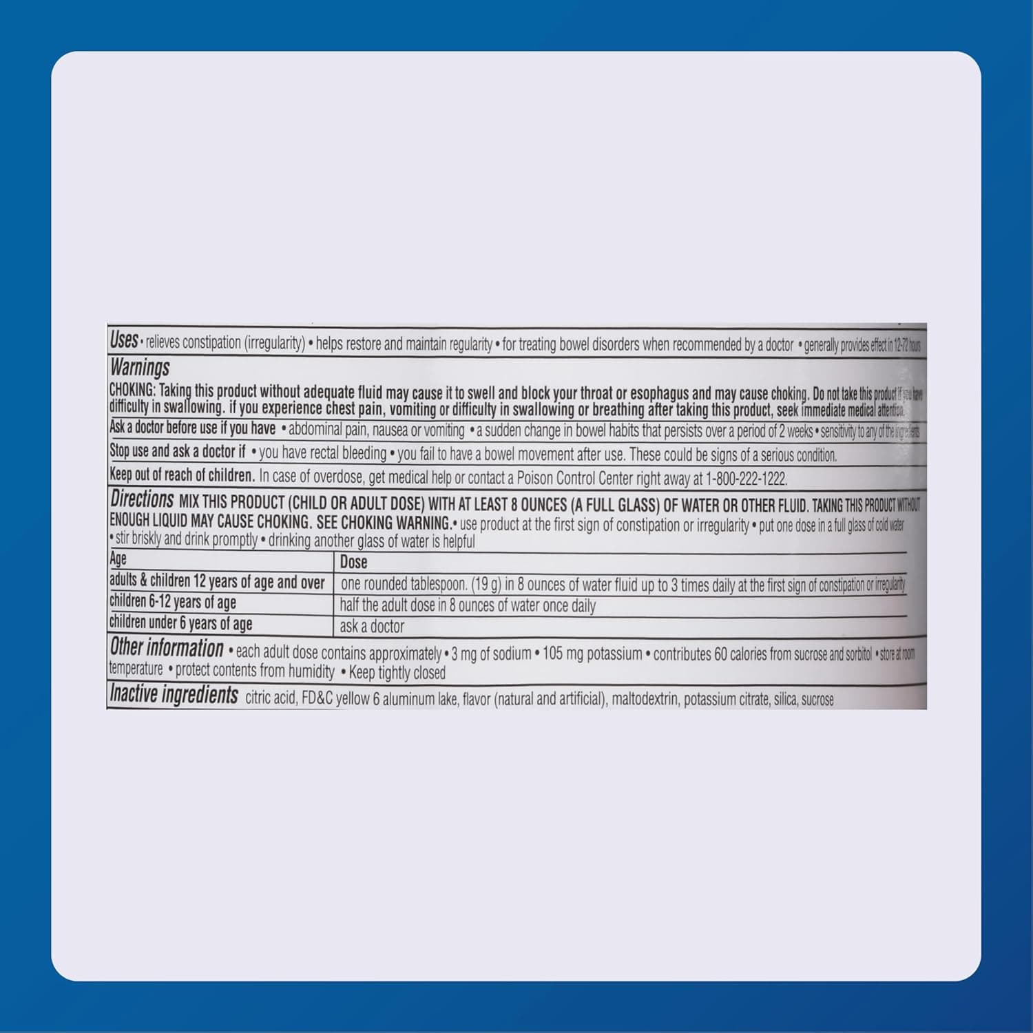 Major Fiber Therapy Powder, MethylCellulose, Orange Flavor, 16 oz - Image 5