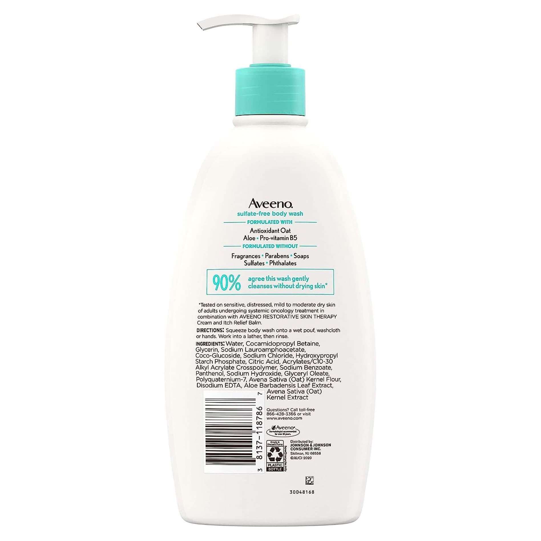 Aveeno Restorative Skin Therapy Body Wash, Unscented, 18 oz - Each - Image 2