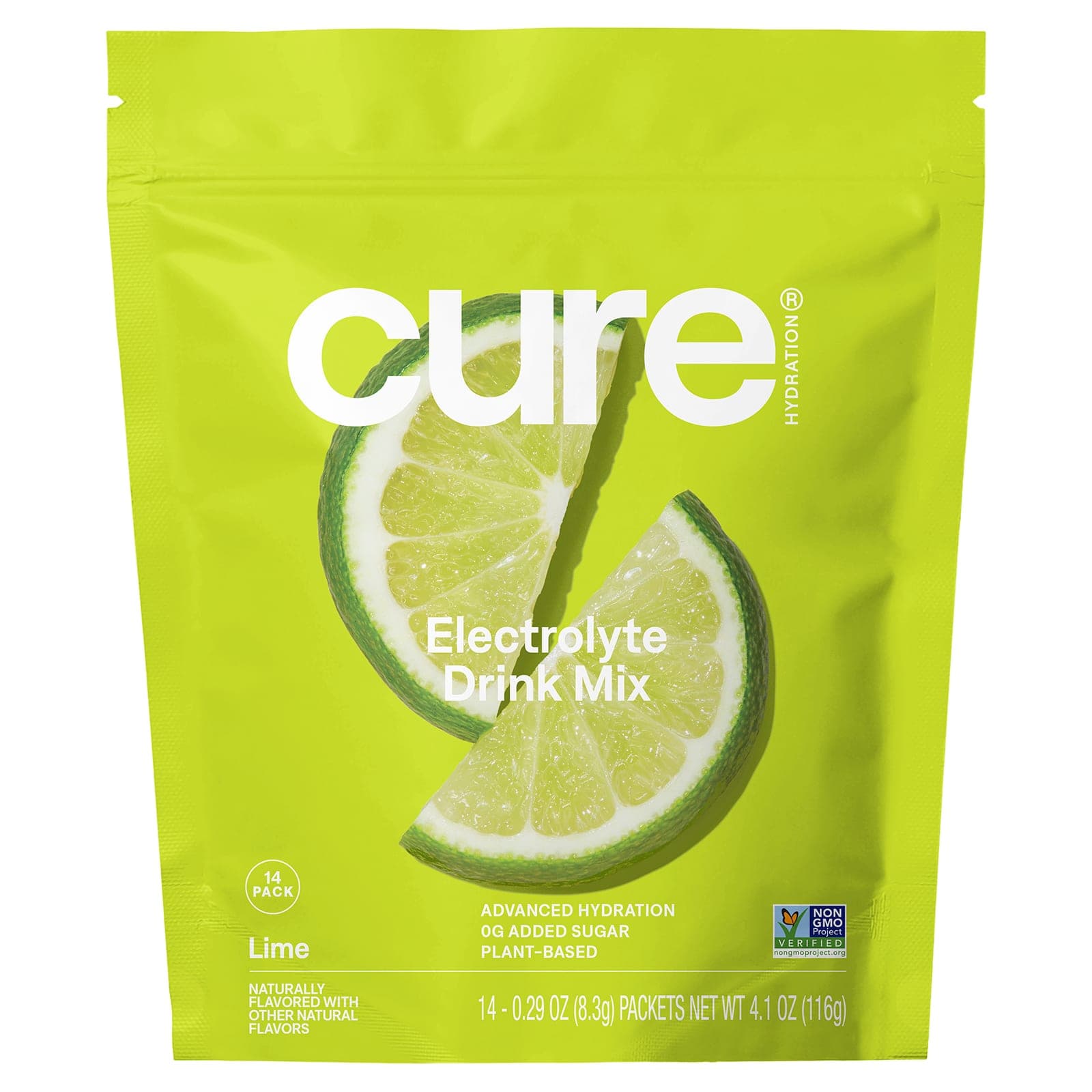 Cure Hydrating Electrolyte Mix Pouch, Lime, 14 ct - Each - Image 1