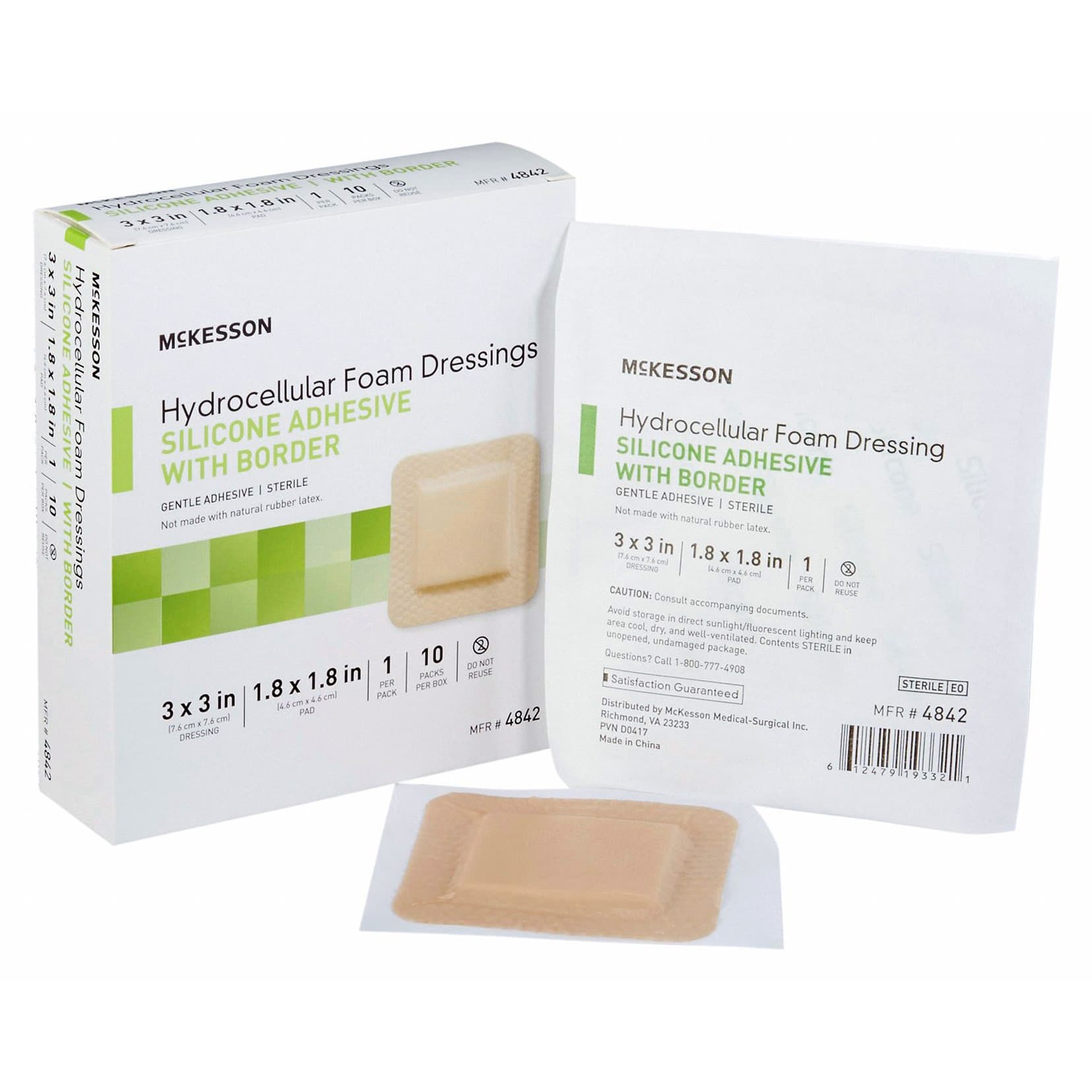 McKesson 5-Layer Hydrocellular Silicone Adhesive Foam Dressings with Border