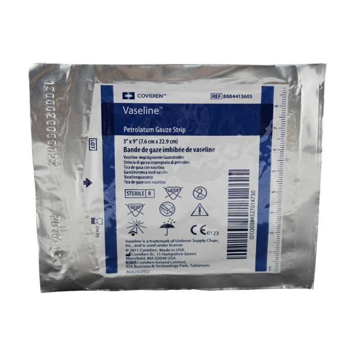Vaseline Petrolatum Impregnated Dressing, Gauze, Sterile, 3" x 9" - Box of 50 - Image 1