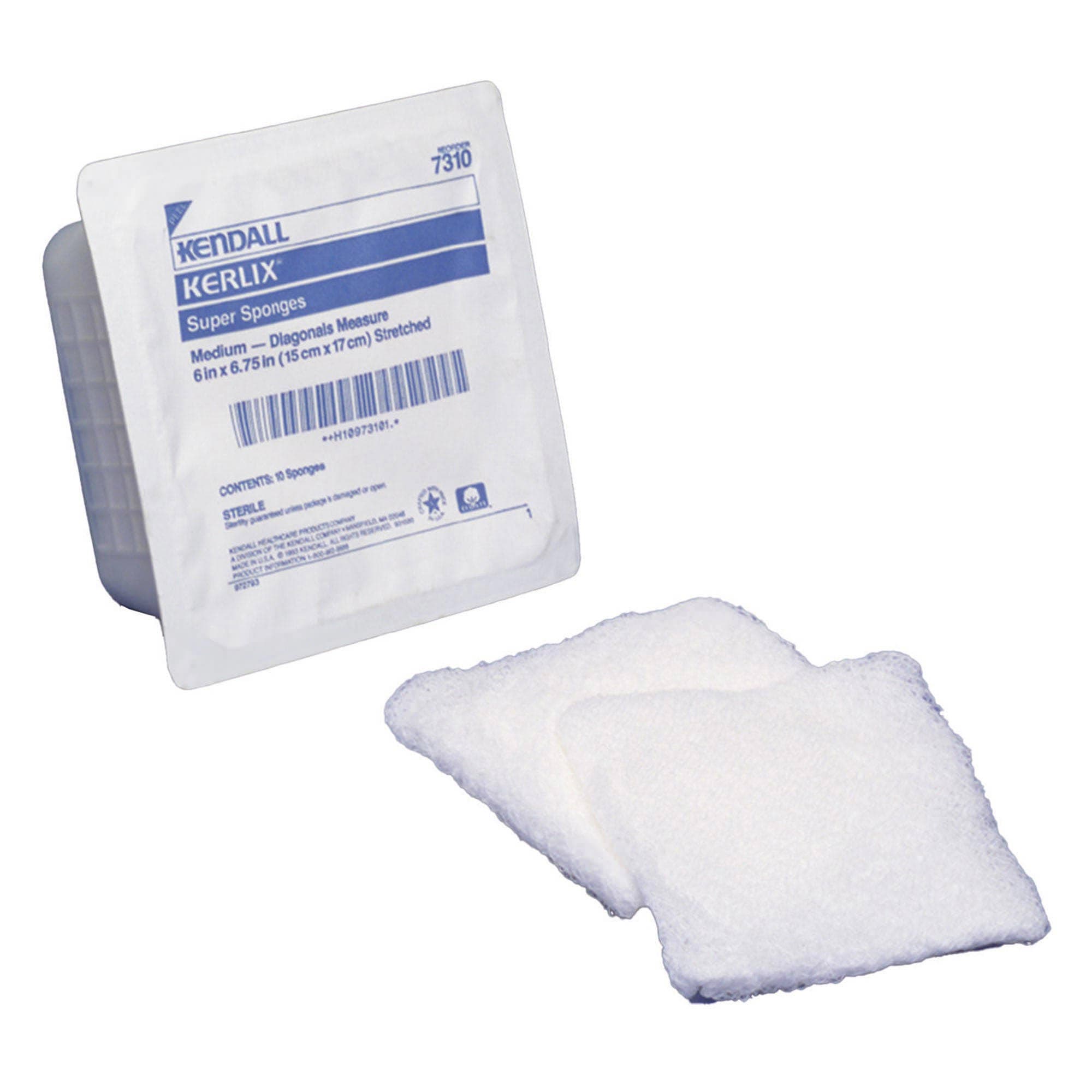 Kerlix Woven Super Sponge, Medium, Sterile, 6 x 6-3/4 Inch - Package of 10 - Image 1