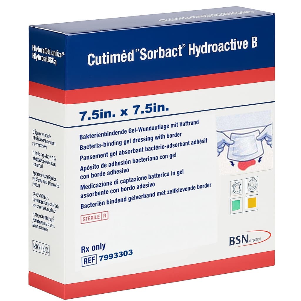 Cutimed Sorbact Hydroactive B Dressing, 7.5 x 7.5 Inch - Box of 10 - Image 1