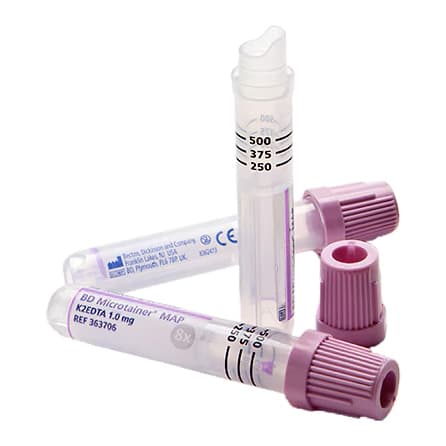 BD Microtainer MAP K2 EDTA Capillary Blood Collection Tube, 250 to 500 Microliter - Case of 200 - Image 1