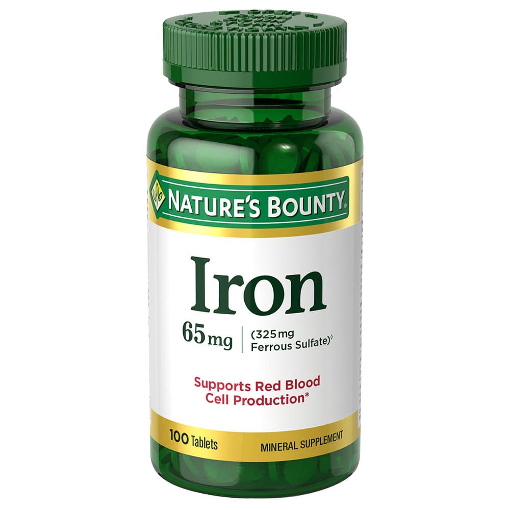 Nature's Bounty Iron Tablets, 65 mg - Bottle of 100 - Image 1