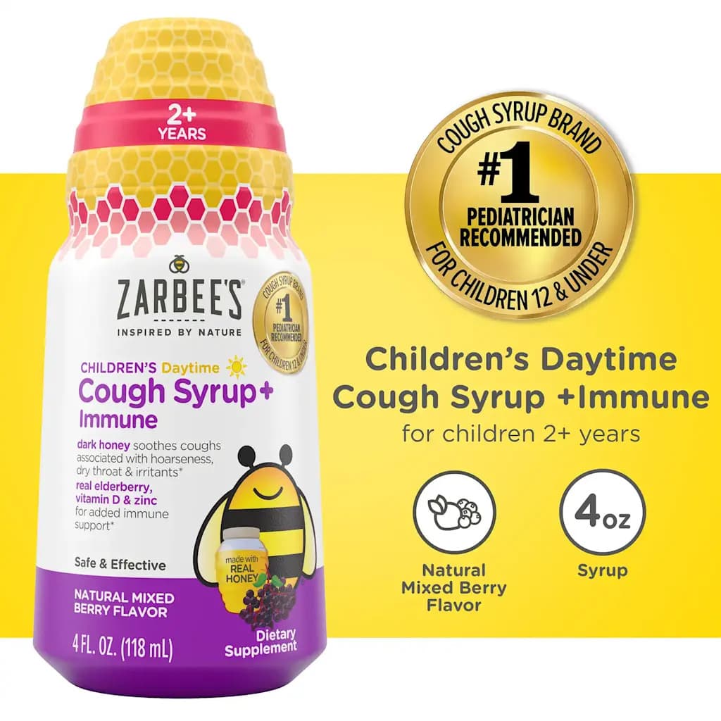 Zarbee's Children's Daytime Cough Syrup + Immune, 4 oz - Each - Image 2