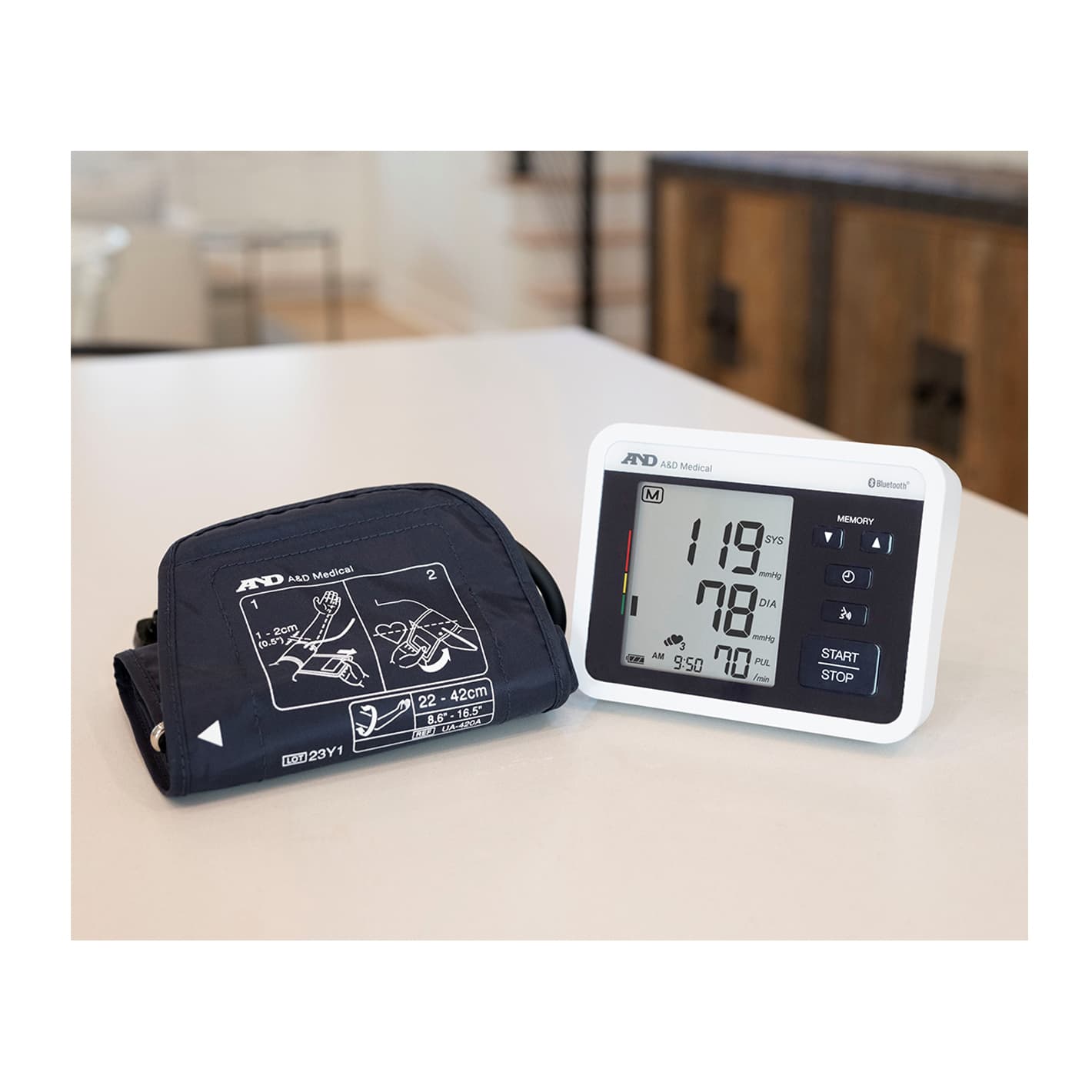 A&D Medical Voice-Guided Bluetooth Wide Range Arm Cuff BP Monitor - Image 3