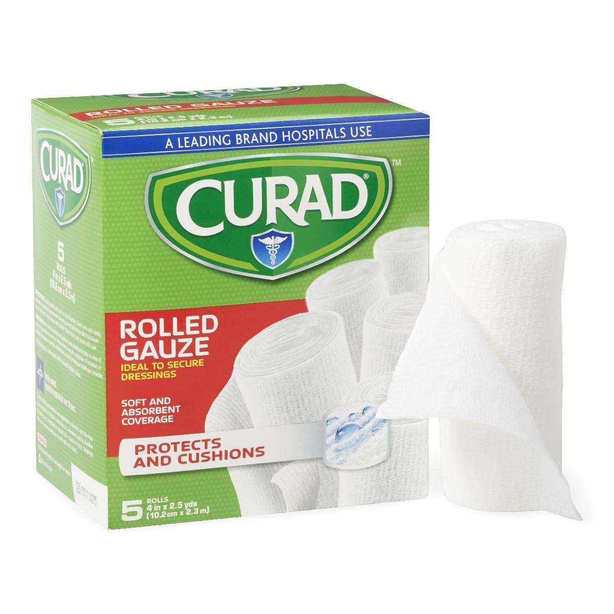 Curad Sootheplus Prosorb Rolled Gauze, 4 Inch x 2.5 Yard - Case of 120 - Image 1