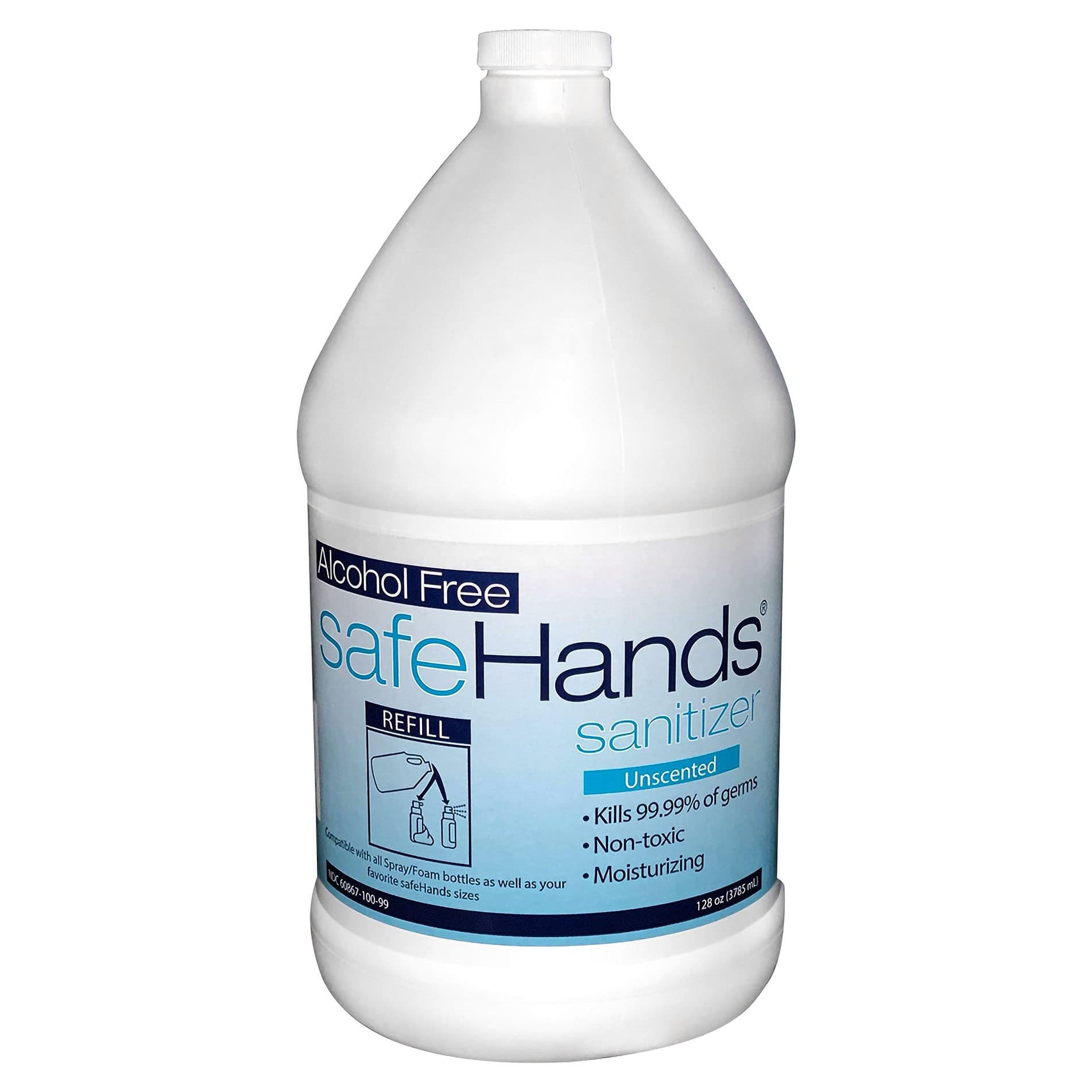 safeHands Alcohol-Free Hand Sanitizer BZK Foaming Gallon - Each - Image 1