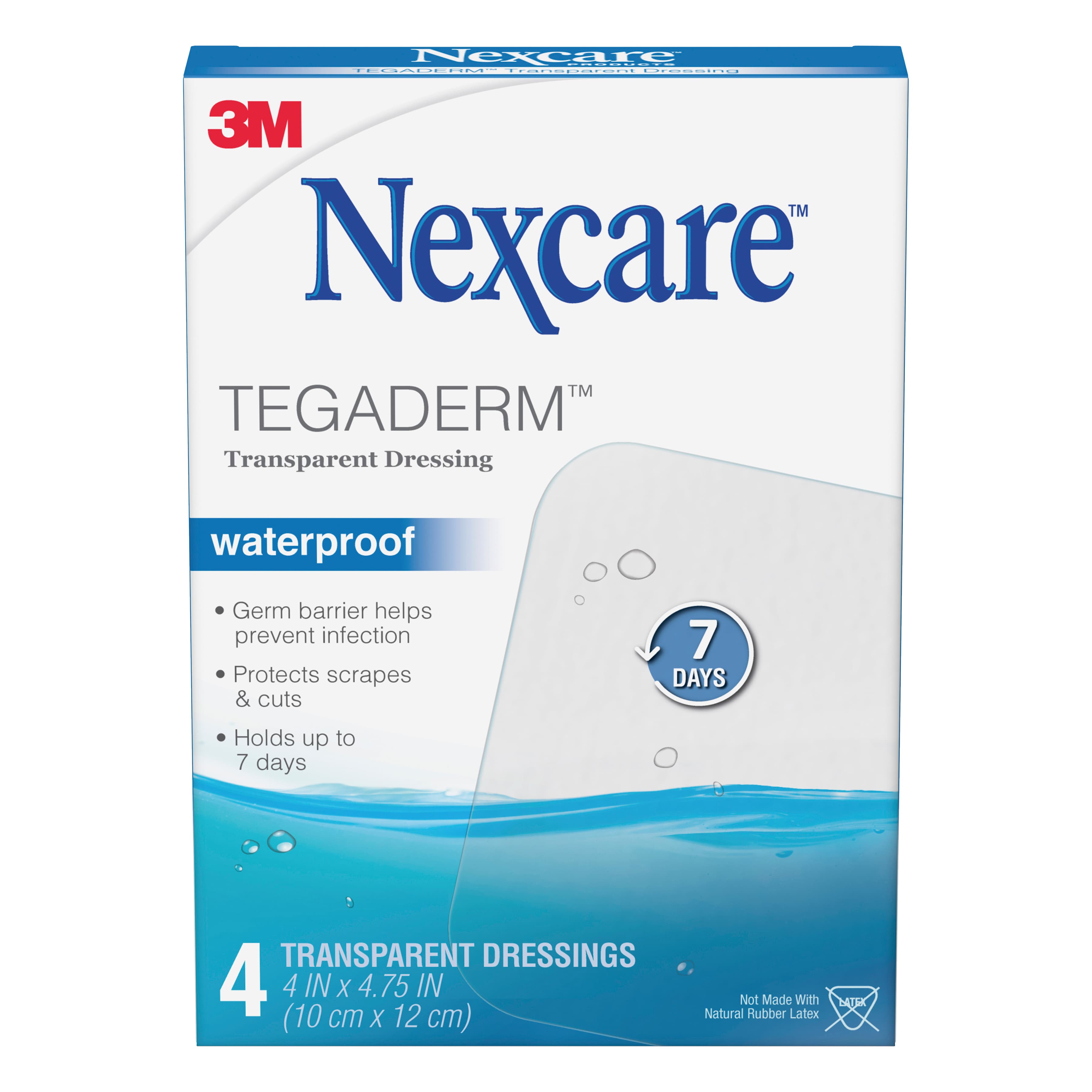 3M Nexcare Tegaderm Transparent Dressing, 4 x 4-3/4 Inch - Each - Image 1