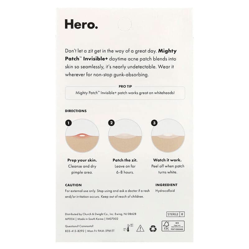 Hero Cosmetics Mighty Patch Acne Patches, Invisible+ - Box of 39 - Image 2