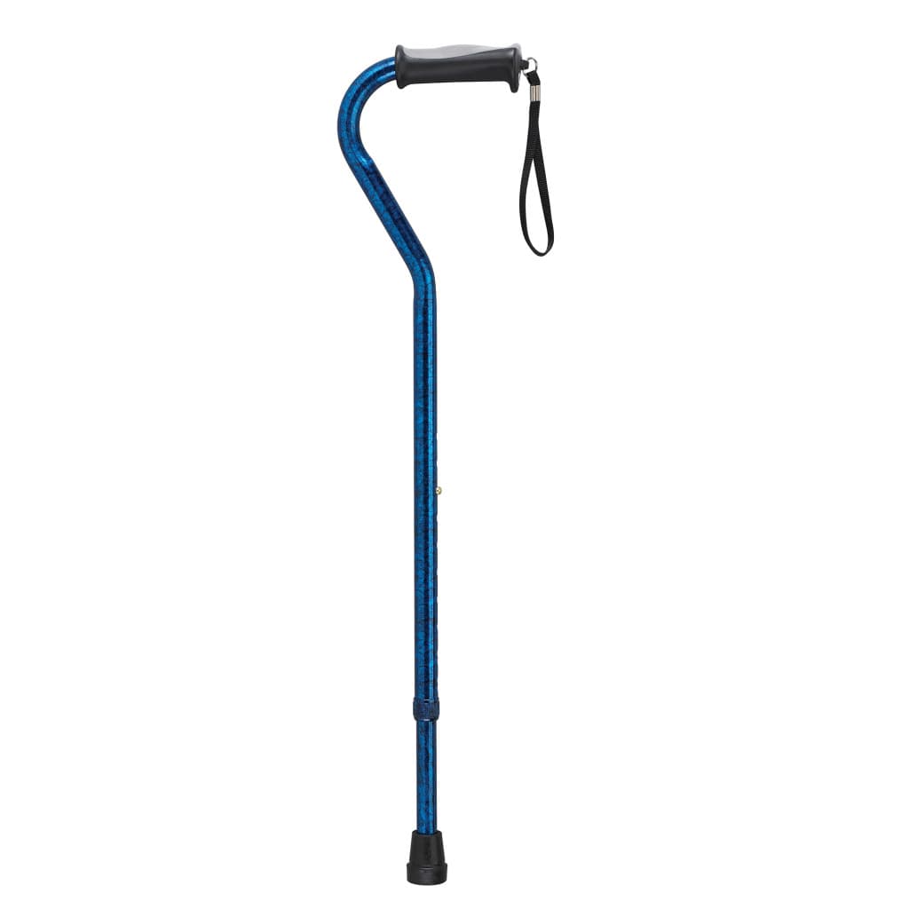 Drive Offset Canes with Gel Grip Handle, Blue Crackle - Case of 6 - Image 1