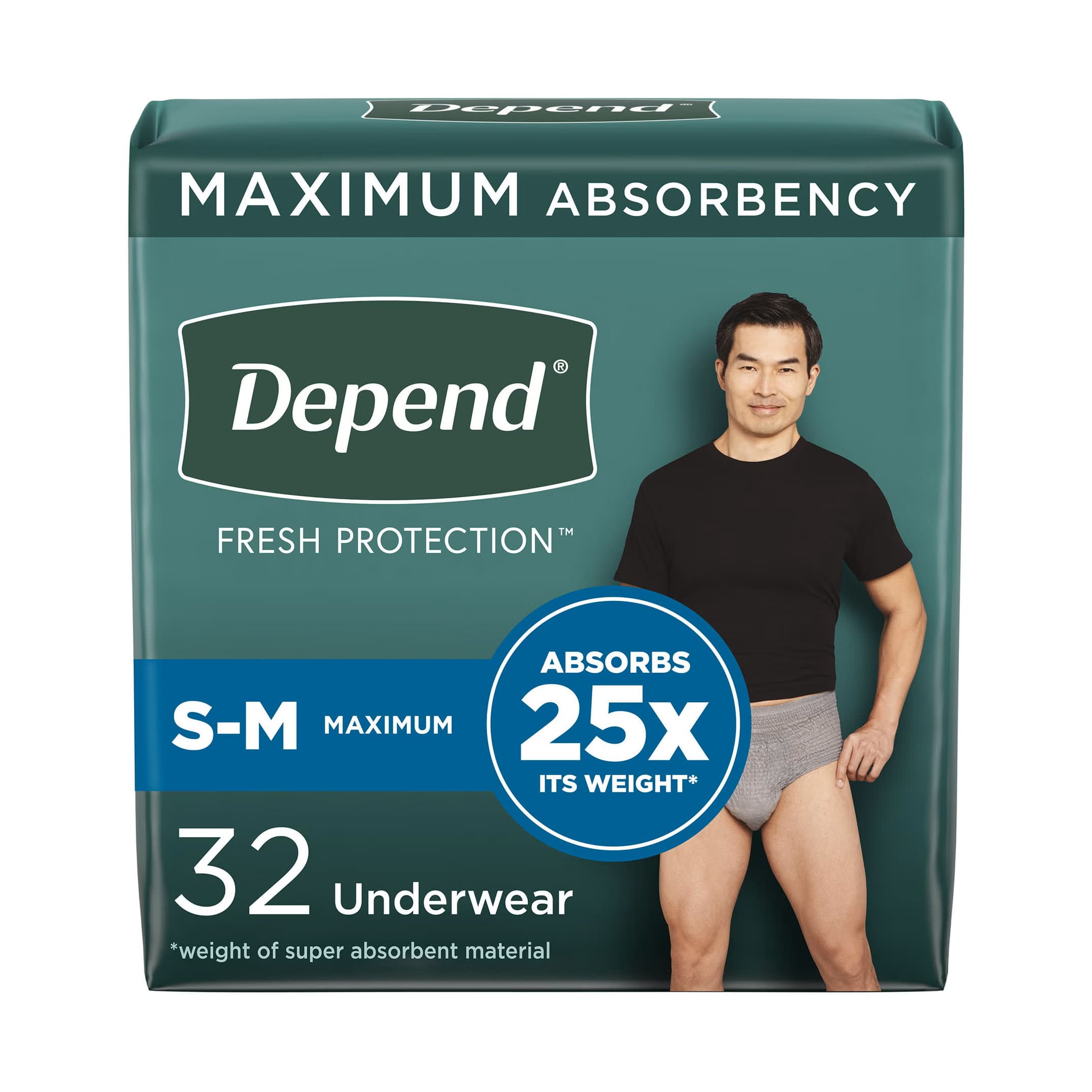 Depend Fresh Protection Underwear for Men, Small-Medium - Case of 64 - Image 1