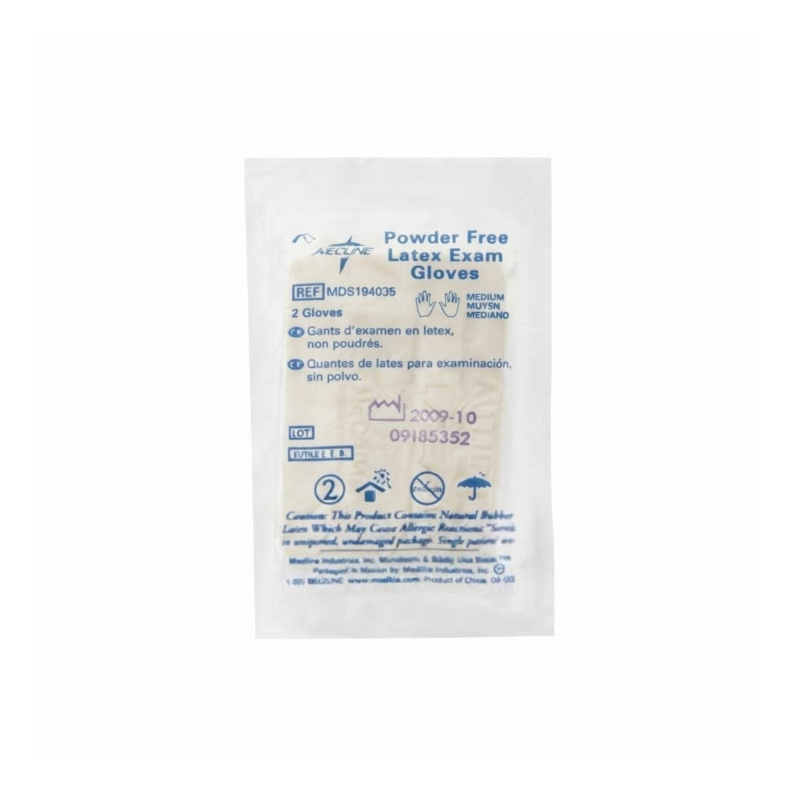 Medline Sterile Powder-Free Latex Exam Glove, Medium - Box of 50 - Image 1