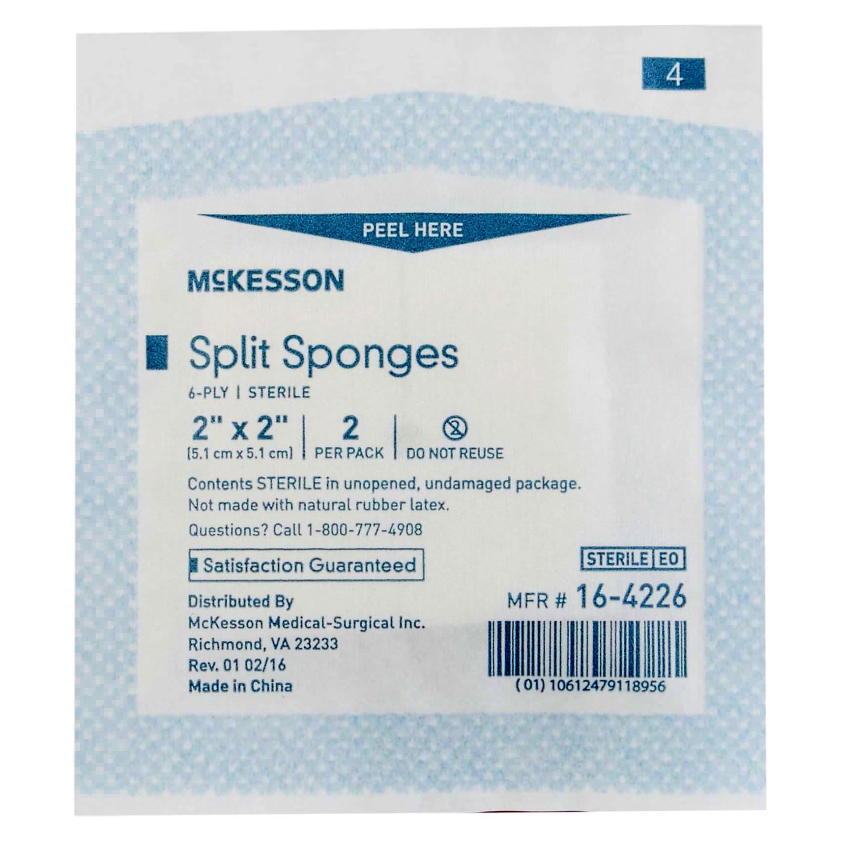 McKesson Polyester and Rayon I.V. Split Sponges - Image 3